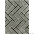 thumbnail image 2 of Allstar Grey Shaggy Area Rug with 3D Design with Black Lines. Contemporary Formal Casual Hand Tufted (5' x 7'), 2 of 4