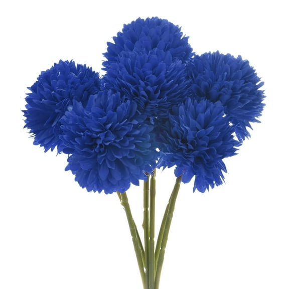 Uxcell Artificial Chrysanthemum Ball Flowers, Faux Hydrangea Silk Bouquets for Home/Wedding Dark Blue