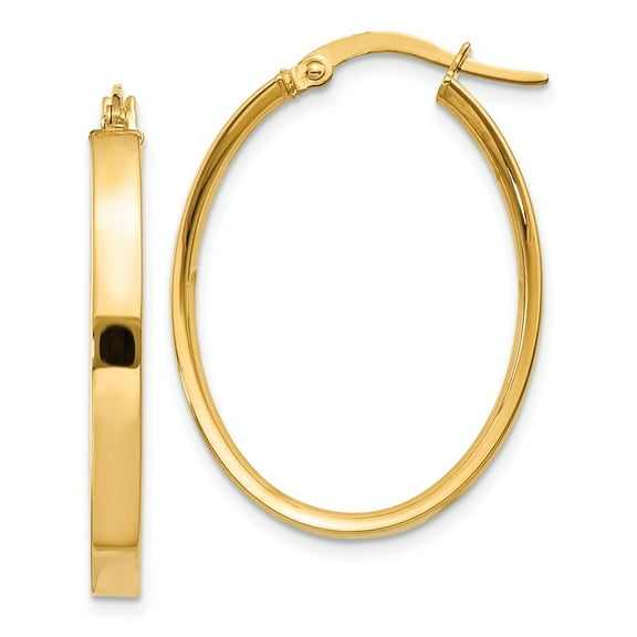 Primal Gold 14 Karat Yellow Gold Oval Hoop Earrings