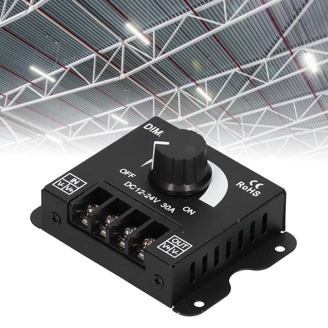 ESTINK Variateur LED Couleur Unique Réglage de la Luminosité de la Lumière Bouton Interrupteur Équipement DC 12-24V 30A, Variateur de Couleur Unique, Variateur