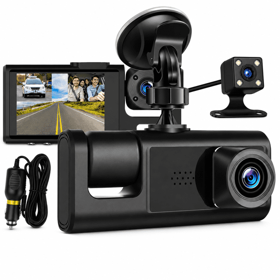 1080P HD Car Dual Lens Dash Cam Front Rear Inside Video Recorder Camera G-sensor