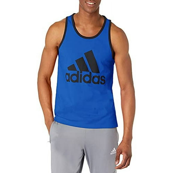 adidas Men's Badge of Sport Classic Tank, Team Royal Blue/Black, Large