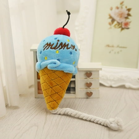 New Amusing Soft Blue Cone Ice Cream Sound Toy Bread Kid
