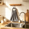 thumbnail image 6 of Btomtd Absorbent Hand Towels with Hanging Loop, Fast Drying Kitchen Washcloths, Soft Reusable Wipe Towels for Bathroom, Size 14.6" x 9.8", Black, 6 of 6