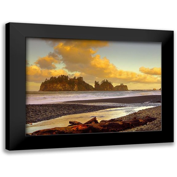 Johnson, George 14x11 Black Modern Framed Museum Art Print Titled - La Push Sea Stacks