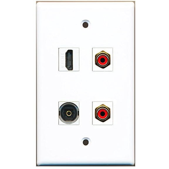 RiteAV - 1 Port HDMI 2 Port RCA Red 1 Port Toslink Wall Plate