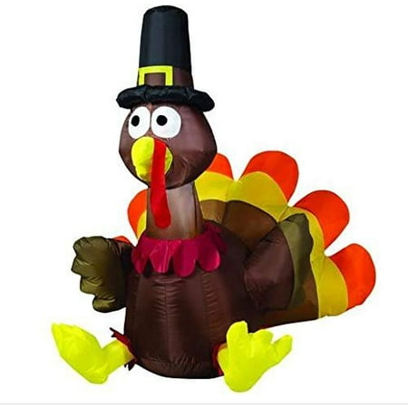 Gemmy Airblown Inflatable Piligrim Turkey Thanksgiving Outdoor Decoration New