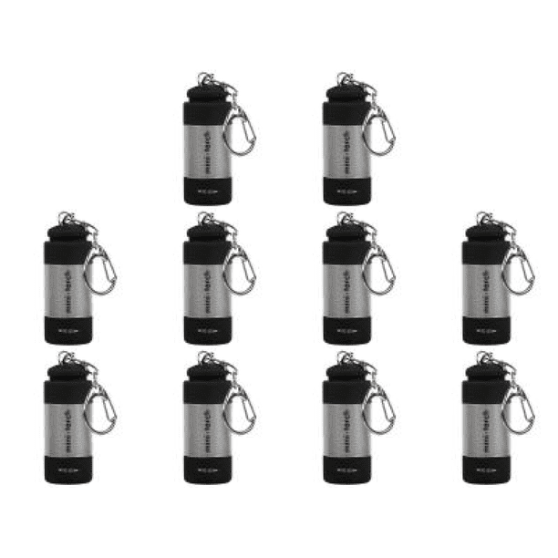 Llavero Linterna Carga USB Bolsillo Antorcha Accesorios Pesca (gris)