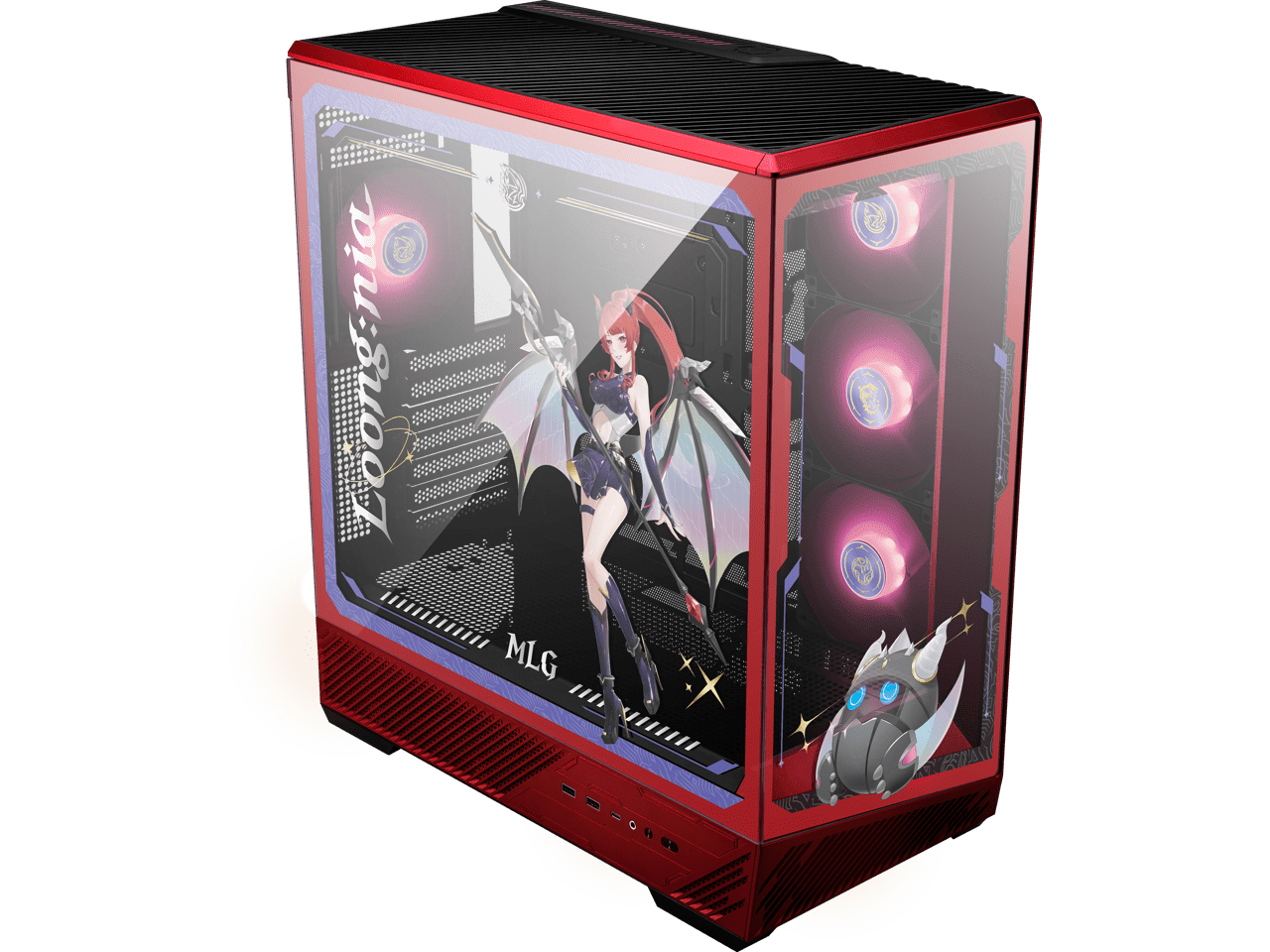 MSI PANO 130R MLG EDITION - ATX Mid-Tower Gaming PC Case - 270-degree Tempered Glass Panel - Liquid Cooling Support up to 360mm Radiator - Pre-Installed 4x ARGB Fans