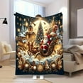 thumbnail image 2 of 1pc Holiday Santa Claus Reindeer Sleigh Christmas Tree Elements Flannel Fleece Blanket - Soft, Warm And Cozy, Great for Sofa, Bed, Office And Travel - Multipurpose Seasonal Gift for Thanksgiving, Hal, 2 of 5