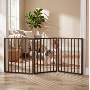Pet Parade Folding Pet Gate, Brown, Extra Wide