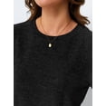 thumbnail image 6 of Women'S Tops Sweater Long Tunic Dressy Casual Blouses Business Cute Trendy Short Sleeve Shirt Black XXL, 6 of 9