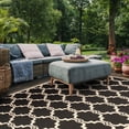 thumbnail image 4 of SAFAVIEH Courtyard Estelle Geometric Indoor/Outdoor Area Rug, Black/Beige, 8' x 11', 4 of 11