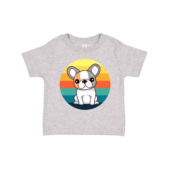 Inktastic French Bulldog Puppy Retro Sunset Girls Toddler T-Shirt