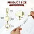 thumbnail image 2 of Uxcell 3Pack Retractable Keychain, Metal Badge Reels Retractable Badge Holder Clips with Key Rings for Name Card Key Conferences Office, Light Gold(Square), 2 of 6