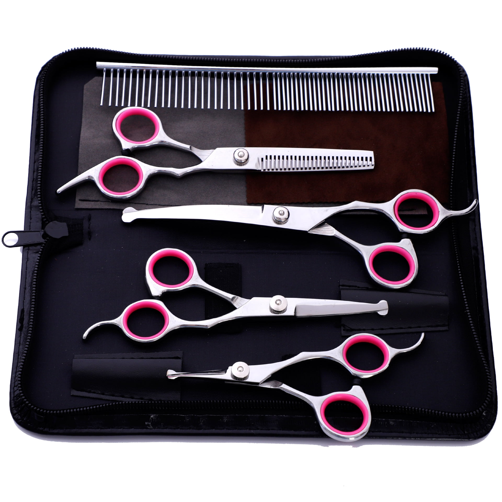 Stainless Steel Safety Round Tip 6 In 1 Dog Grooming Scissors Heavy Duty Titanium Coated Pet Grooming Scissor for Dogs Cats and Other Animals Walmart