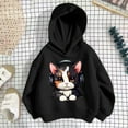 thumbnail image 2 of CONFREE Girls Hoodies Long Sleeve Hooded Sweatshirt for Girls Trendy Cute Cat Prints Fashion Preppy Pullover Tops, 2 of 3