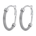 thumbnail image 1 of Pendientes de aro PROSTEEL acero inoxidable hipoalergénico 40 mm, 1 of 8