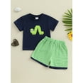 thumbnail image 3 of BemeyourBBs Toddler Boys Summer Outfits Caterpillar Embroidery T-Shirts Shorts, 3 of 9