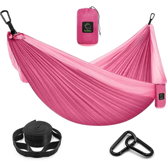 Camping Hammock Double & Single Portable with Tree Straps Lightweight Nylon Parachute Hammocks Accessories Gear for Indoor Outdoor Backpacking Travel Hiking Beach