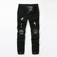 thumbnail image 3 of Oalirro Sweatpants for Men Mens Skinny Stretch Denim Pants Distressed Ripped Freyed Slim Fit Jeans Trousers, 3 of 9
