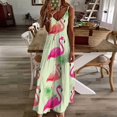 thumbnail image 3 of Flamingo Pattern Fine Art Sleeveless Dress Summer Dress Woman 2025, 3 of 7