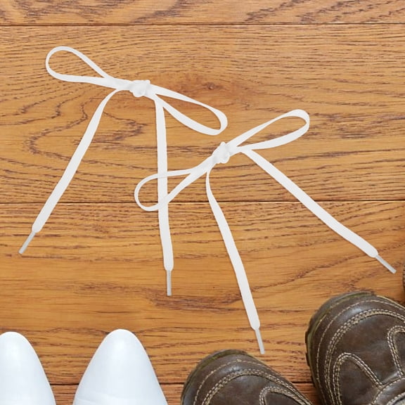 Raindrops 6Pcs White Flat Shoe Laces Multipurpose Replacement for Canvas and Sports Shoes