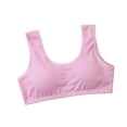 thumbnail image 3 of Bxsruta Teen Girls Wireless Training Bra Soft Cotton Feel Built in Breast Pads Sports Bras for Kids Multipack, 3 of 5