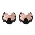 thumbnail image 2 of Transemion Wide Application Bow Work Hair Clips Snood Net For Stylish And Convenient Good Gifts Cloth Bowknot Hair Clip Hairnets Two Bows- light pink 2Set, 2 of 6