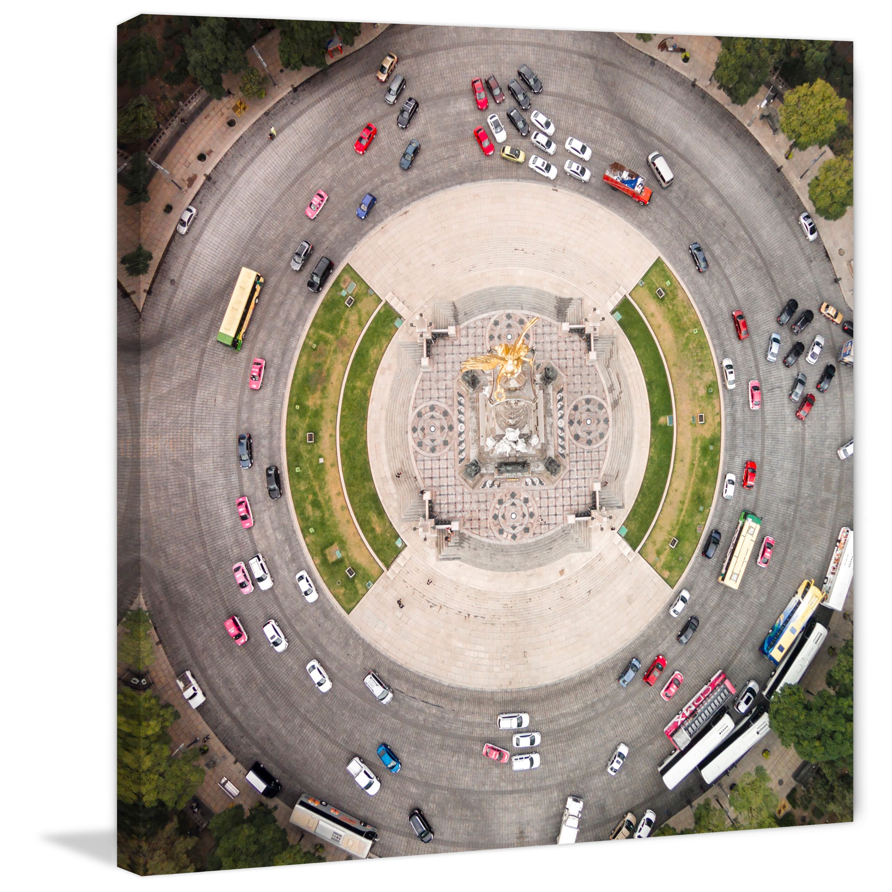 Marmont Hill "In and out Circle" by Karolis Janulis Painting Print on Wrapped Canvas
