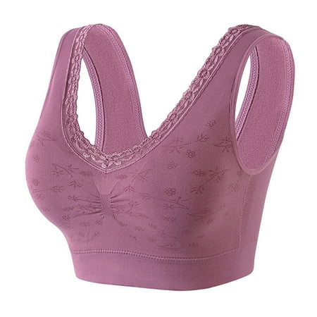 

DTBPRQ Plus Size Bra Women Seamless Sports Bra Wirefree Yoga Bra With Removable Pads Push Up Bras for Women