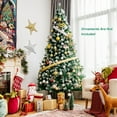 thumbnail image 2 of Costway 7.5ft Snow Flocked Hinged Christmas Tree w/1346 Branch Tips & Pine Cones, 2 of 10