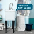 thumbnail image 6 of TEHILA Space Saver 16 Gallon White Utility Sink with Stainless Finish Pull-Down Faucet with Pause Mode, 6 of 9