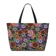 thumbnail image 2 of KLL Vintage Floral Print Large Beach Tote Bag Women Waterproof Sandproof Zipper Beach Tote Bag for Pool Gym Grocery Travel with Wet Pocket, 2 of 7