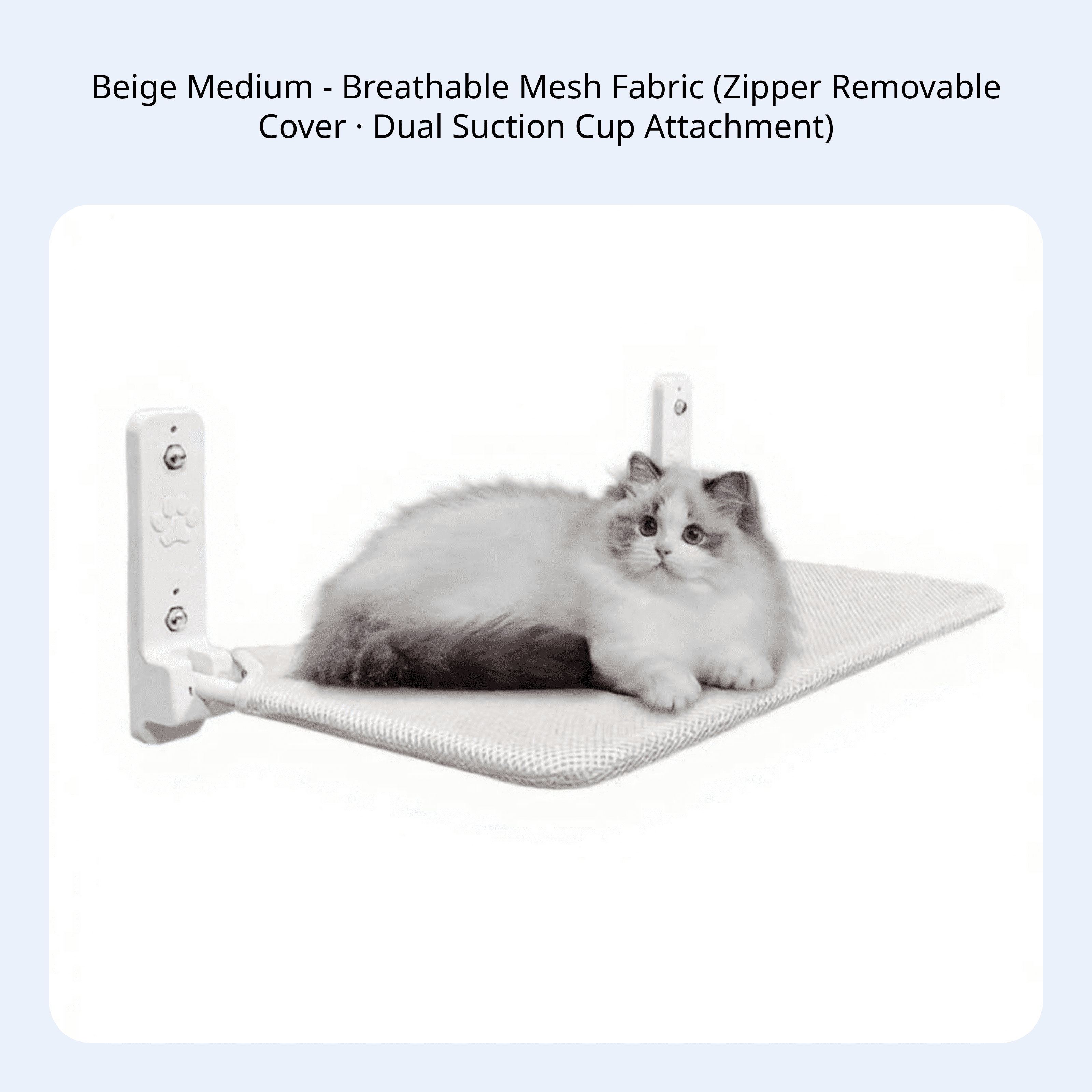 Tnarru Cat Resting Spot, Suction Holder Bed, Foldable Window Perch Beige