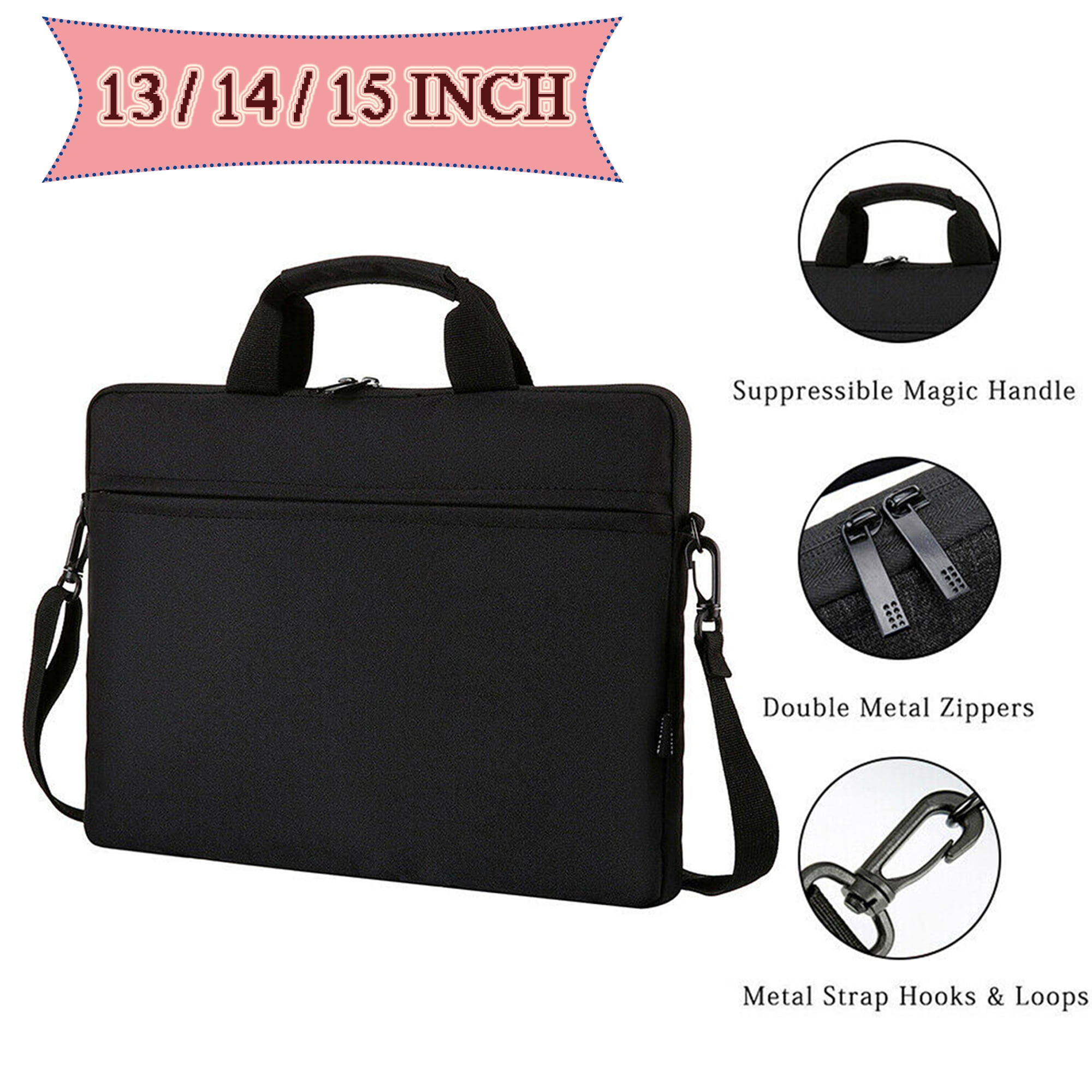 Bag Outdoor Leisure 15 inch 15.6 inch 17 inch Genuine Leather Laptop Messenger Bag Business Computer Briefcase for Men Color : Black, Size : S