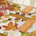 thumbnail image 4 of mubwai Fall Maple Leaves PVC Placemats Set of 4, Autumn Gold Leaf Dining Table Place Mats, Thanksgiving Seasonal Kitchen Decor Home Decoration 12 x 18 Inches, 4 of 6