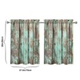 thumbnail image 4 of Vintage Vintage Teal Wood Grain Tier Cafe Curtains for Bathroom Living RV Rod Pocket Window Drapes 36 Inch 2 Panels Set 28"x36" 2 Panels Window Treatment Tiers, 4 of 4