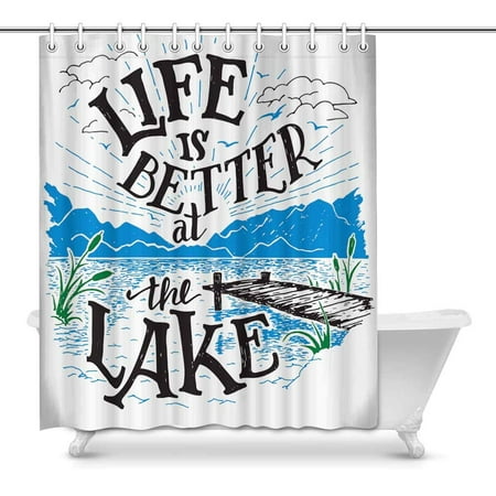 Yusdecor Vintage Lake House Decor Life, Lake Shower Curtain Hooks