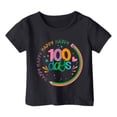 thumbnail image 4 of 100 Days Of School Shirt for Girl Boy Round Neck Short Sleeve Tee Relaxed Fit Casual Teen Tops Pullover Tops,Z1-Black,12-13 Years, 4 of 4