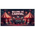 thumbnail image 2 of Carnival Welcome Banner Circus Clown Elephant Balloons Tent Backdrop Party Supplies Photography Props Celebrations Festival Decor Event Fiesta, 2 of 9