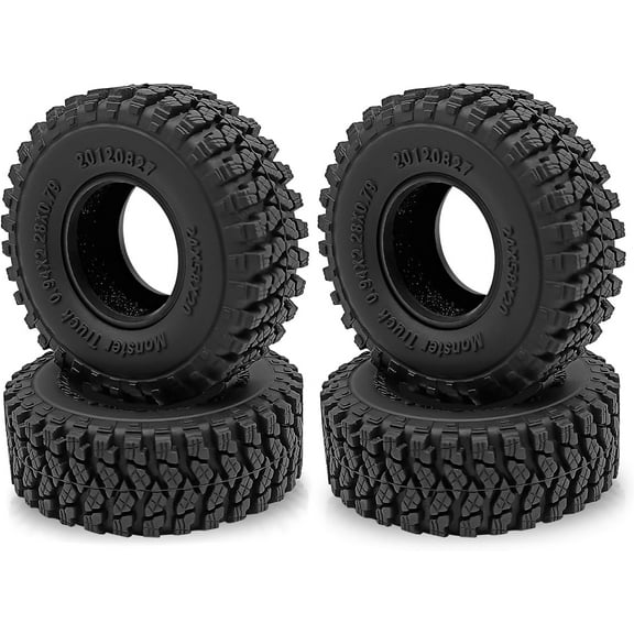 4PCS Soft Rubber Mud Terrain Tires for 1/18 TRX4M Bronco Defender 1/24 Axial SCX24 RC Crawler Car (C Style)
