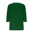 thumbnail image 4 of ClodeEU Women's Round Neck Three Quarter Sleeve Slim Fit Tunic T Shirts With Sequin Green,Womens Plus XXL, 4 of 7