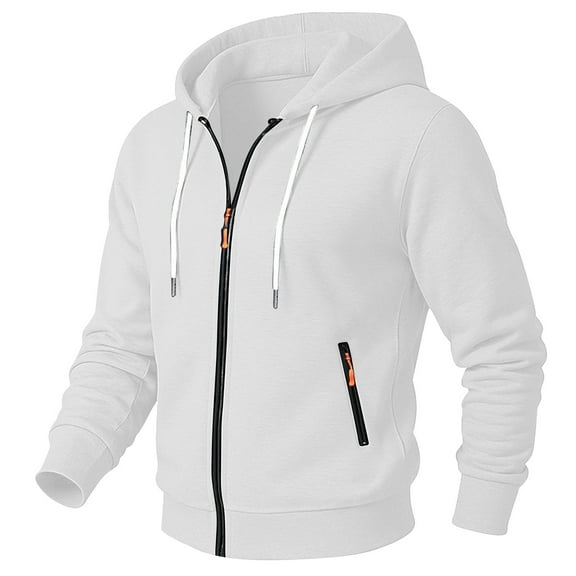 Posijego Mens Zip up Sweatshirts Lightweight Hooded Long Sleeve Drawstring Casual Jackets with Zipper Pockets