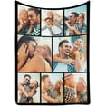 thumbnail image 3 of Customized Blanket with Picture Your Text Here 10 Photos Blankets Personalized Gifts for Adults Family Dad Mom Couples,Custom Photo Blanket Memorial Gifts for Christmas Birthday Blankets, 3 of 5