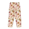 thumbnail image 5 of Daiia Key Lock And Flowers Women's Sleep Pant with Pockets and Drawstring,Pajama Pants-Large, 5 of 9