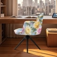 thumbnail image 3 of Xixirimido Colorful Bright Rose Floral Pattern Swivel Office Arm Chair Covers Stretch Soft Desk Chair Slipcovers, Curved Back Leisure Armrest Chair Protector Accent Dining Chair Cover, 3 of 7