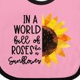 thumbnail image 4 of Inktastic Summer in a World Full of Roses Be a Sunflower Boys or Girls Baby Bib, 4 of 4