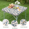 thumbnail image 4 of Blue White Mushroom Light Pink Pattern Square Fitted Tablecloth with Elastic Edge,Square Table Cover,Washable Elastic Table Cover for Home Kitchen Party Decor 34"x34", 4 of 6