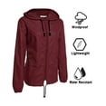 thumbnail image 4 of XBASW Women's Hooded Rain Jacket Wind & Waterproof Light Coats Spring Fall Zipper Raincoat for Womens, 4 of 9